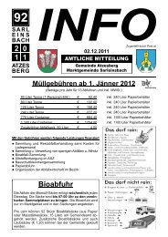 Info 92-2011.indd - Marktgemeinde Sarleinsbach