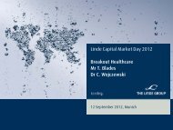 Linde Capital Market Day 2012 Breakout Healthcare Mr T. Blades Dr ...