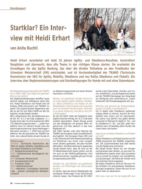 Startklar? Ein Inter- view mit Heidi Erhart