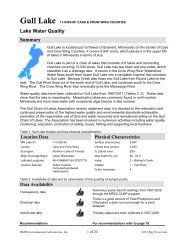 Lake Water Quality Summary - Gull Chain of Lakes Association