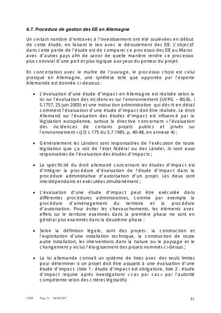 Evaluation du systÃ¨me des Ã©tudes d'impacts sur l ... - GD MAROC