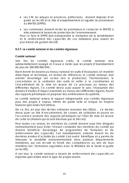 Evaluation du systÃ¨me des Ã©tudes d'impacts sur l ... - GD MAROC