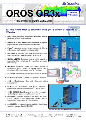 Brochure OROS analizzatori serie 3X - SPECTRA Srl