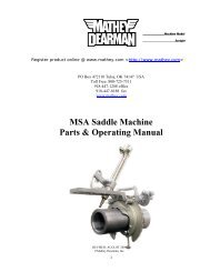 MSA Saddle Machine Parts & Operating Manual - MATHEY ...