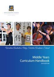 Middle Years Curriculum Handbook - Perth Modern School