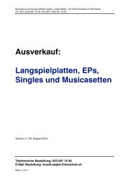 Langspielplatten, EPs, Singles und Musicasetten - Edition Thöni ...