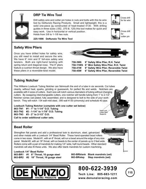 Tubing Notcher Bead Roller DRP Tie Wire Tool Safety Wire Pliers