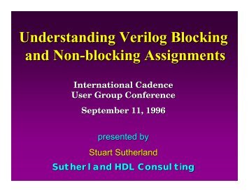 Understanding Verilog Blocking and Nonblocking ... - Sutherland HDL