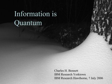 Information is Quantum - Researcher - IBM