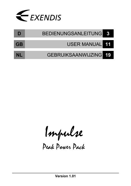 BEDIENUNGSANLEITUNG Impulse Peak Power Pack - Reich