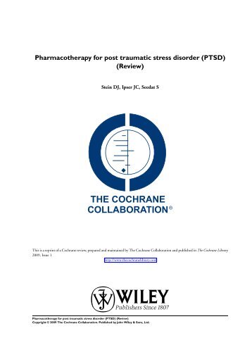 Pharmacotherapy for post traumatic stress disorder (PTSD) (Review)
