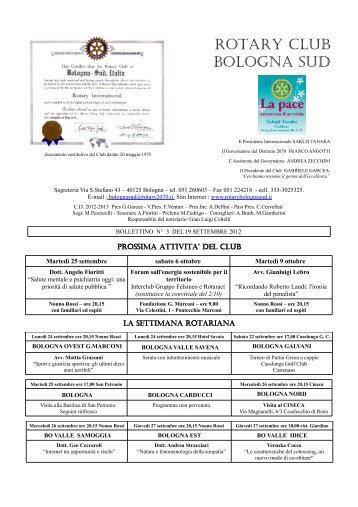 Notiziario n. 3 anno 2012-2013 - Rotary Club Bologna Sud