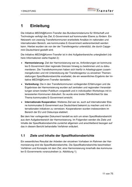 Spezifikationsbericht E-Reporting