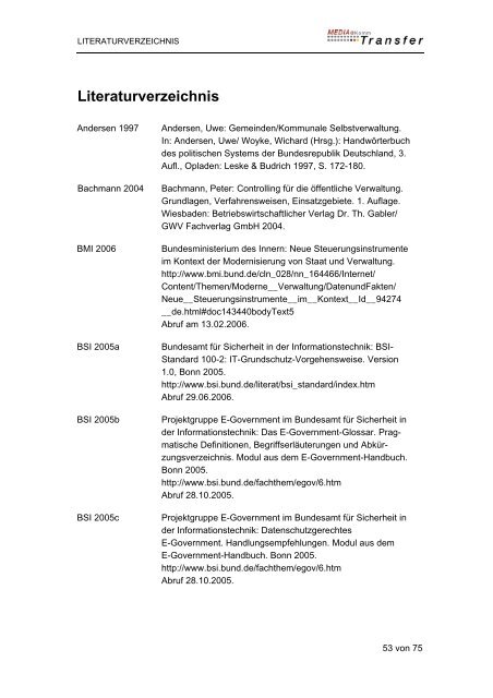 Spezifikationsbericht E-Reporting