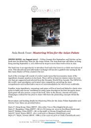 Asia Book Tour: Mastering Wine for the Asian Palate