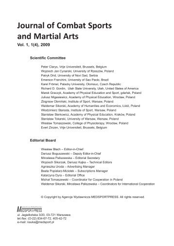 Journal of Combat Sports and Martial Arts - MEDSPORTPRESS ...