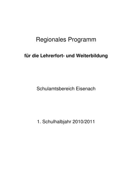 für die Lehrerfort- und Weiterbildung - Thillm