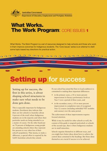 Core Issues 1: Setting Up For Success - What Works