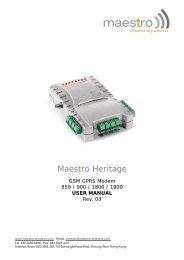 chapter 3: working with maestro heritage - Maestro 100 GSM modem