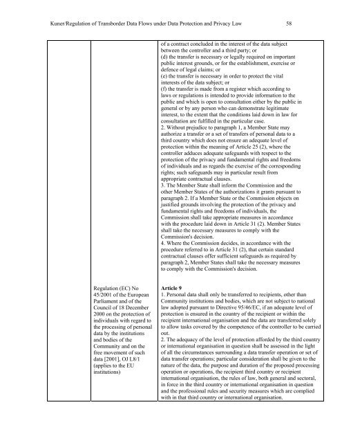 Regulation of Transborder Data Flows under ... - Tilburg University