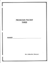 PRONOUN PACKET THREE - Norwell Public Schools