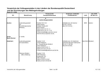 Kopie von 15.11.04 Verzeichnis der Vollzugsanstalten in den LÃƒÂ¤nder ...