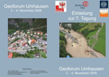 Programm und Kurzfassungen 7. Geoforum Umhausen 3.11. â 4.11. 2005