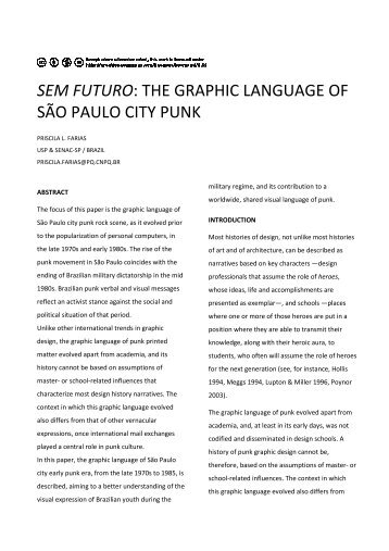 sem futuro: the graphic language of sÃ£o paulo city punk