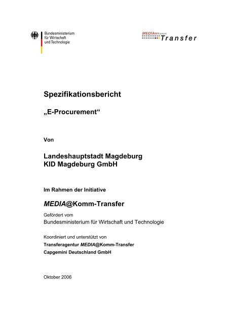 Spezifikationsbericht E-Procurement