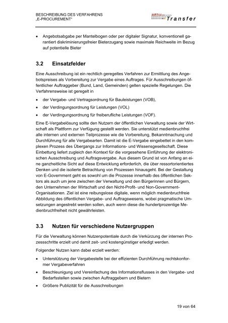 Spezifikationsbericht E-Procurement