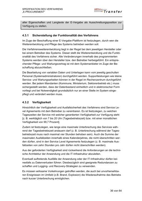 Spezifikationsbericht E-Procurement