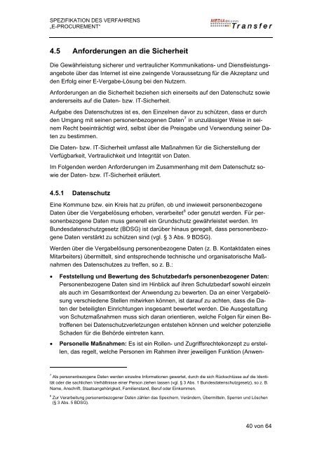 Spezifikationsbericht E-Procurement