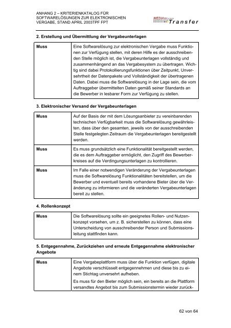 Spezifikationsbericht E-Procurement