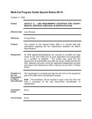 SN 08-19 CMS Lien Requirement for Mail-Ins - HHSA Program Guides