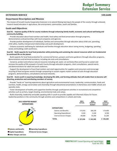 BUDGET DETAIL Section 3 - Forsyth County Government