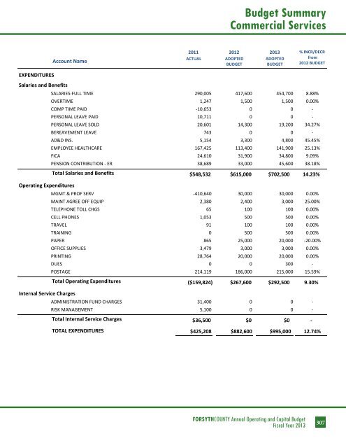 BUDGET DETAIL Section 3 - Forsyth County Government