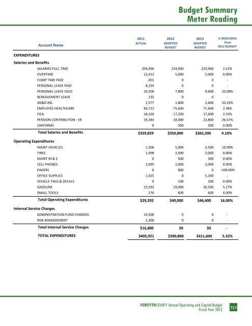 BUDGET DETAIL Section 3 - Forsyth County Government