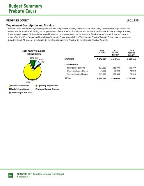 BUDGET DETAIL Section 3 - Forsyth County Government