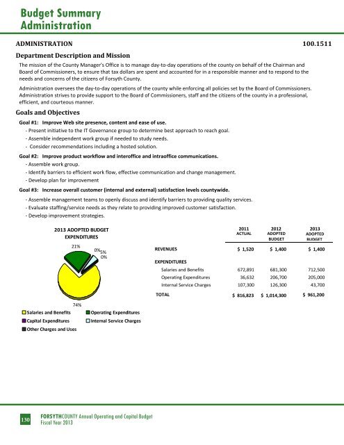 BUDGET DETAIL Section 3 - Forsyth County Government