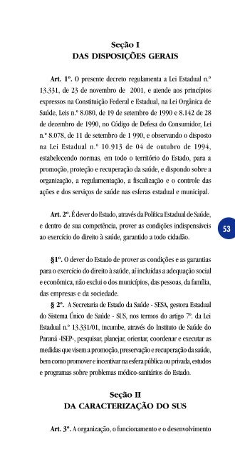 Codigo SanitÃ¡rio do ParanÃ¡ - Secretaria da SaÃºde