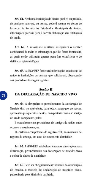 Codigo SanitÃ¡rio do ParanÃ¡ - Secretaria da SaÃºde