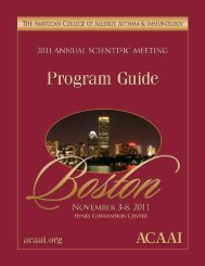 Program Guide 2011 - American College of Allergy, Asthma and ...