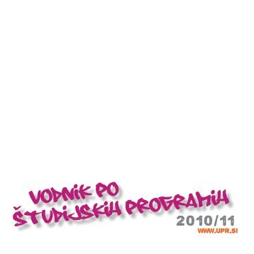 Vodnik po študijskih programih - Univerza na Primorskem