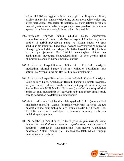 I. Giriş 1. Mülki və siyasi hüquqlar haqqında Beynəlxalq paktın 40-cı ...