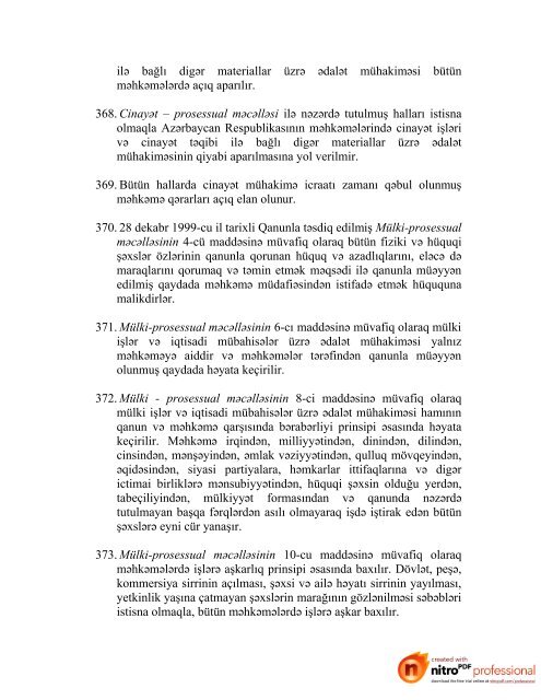 I. Giriş 1. Mülki və siyasi hüquqlar haqqında Beynəlxalq paktın 40-cı ...