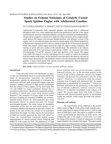 Studies on Exhaust Emissions of Catalytic Coated Spark Ignition ...