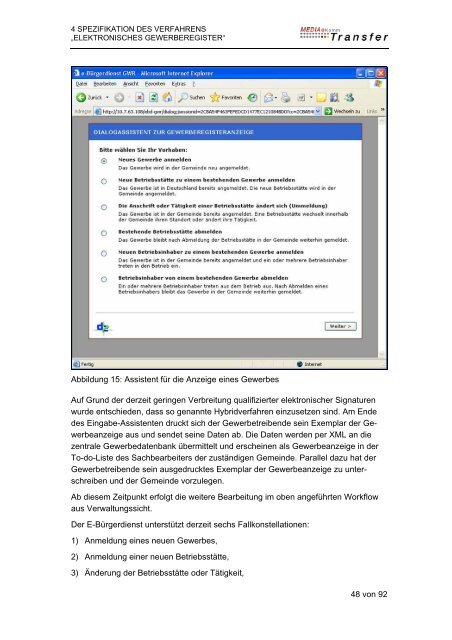 Spezifikationsbericht Elektronisches Gewerberegister