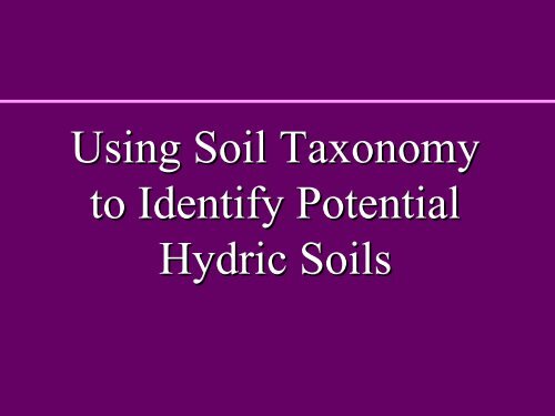 Soil Taxonomy
