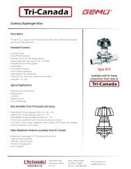 Gemu Type 612 Diaphragm Valves - Tri-Canada