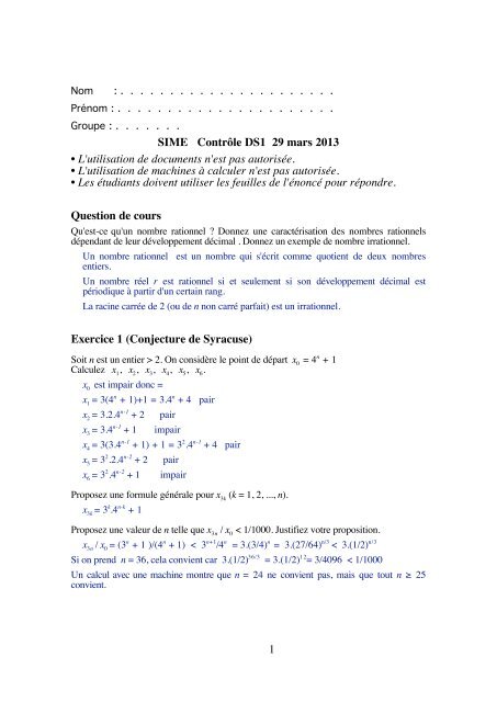 Enonca C Et Corriga C Du Ds1 En Pdf Lifl Enonca C Et Corriga C Du Ds1 En Pdf Lifl